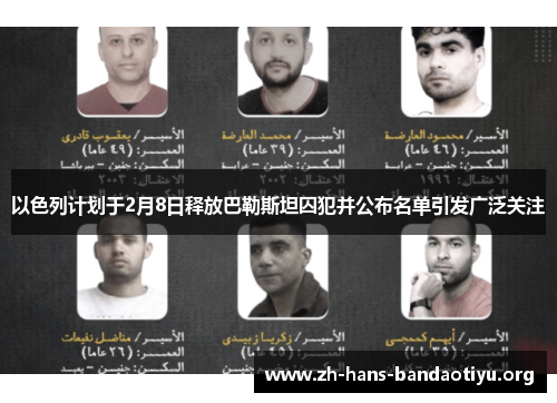 以色列计划于2月8日释放巴勒斯坦囚犯并公布名单引发广泛关注 以色列计划于2月8日释放巴勒斯坦囚犯并公布名单引发广泛关注